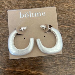 NWT. Bohme metallic hoop earrings